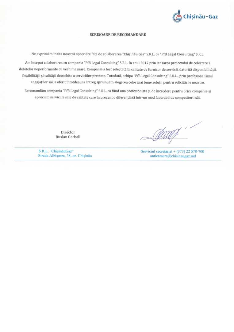 Chisinau-gaz recommendations